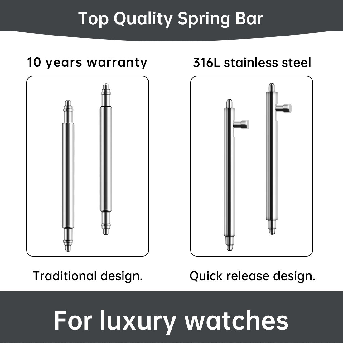 Leather Strap Quick Release - Maikes Barra a molla per orologio