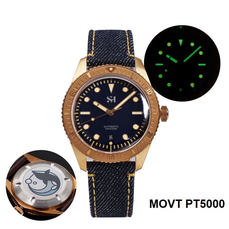 Canvas Strap Watch - Orologio da uomo in bronzo da
