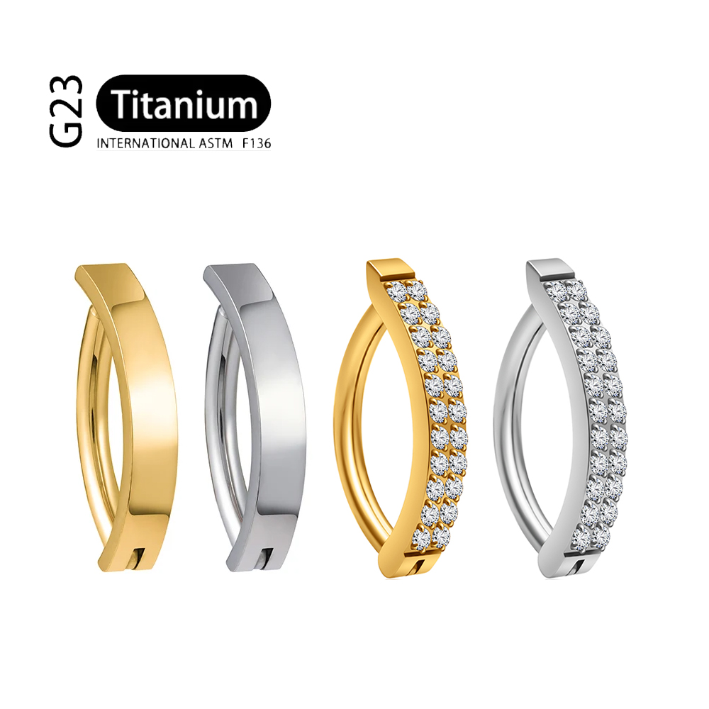 Curved Spring Bar - G23 Titanio Piercing 14G Doppia Fila
