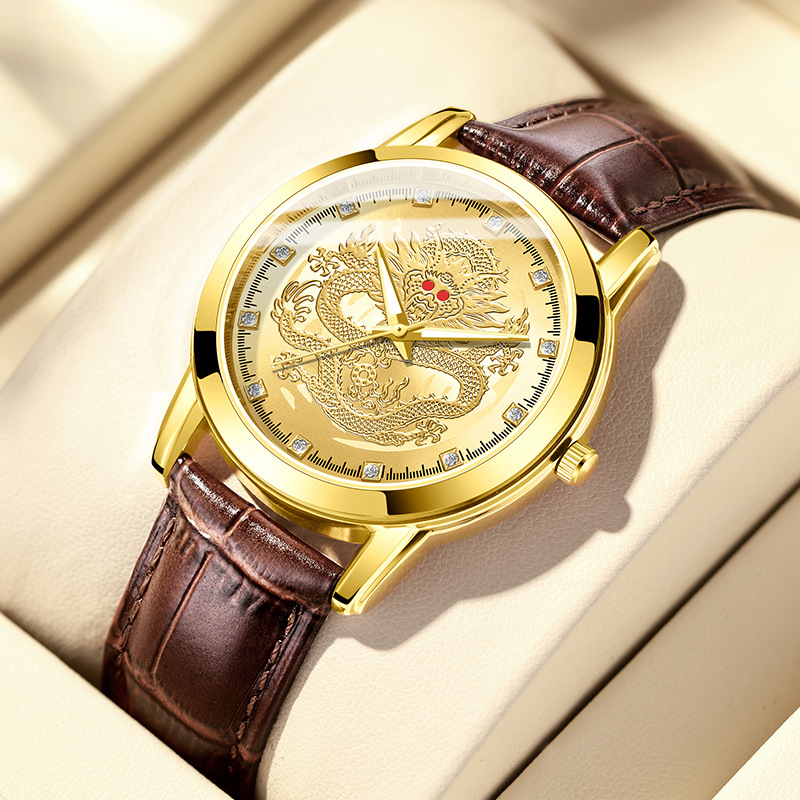 Leather Watch Band Men - Orologio da Polso da Uomo al
