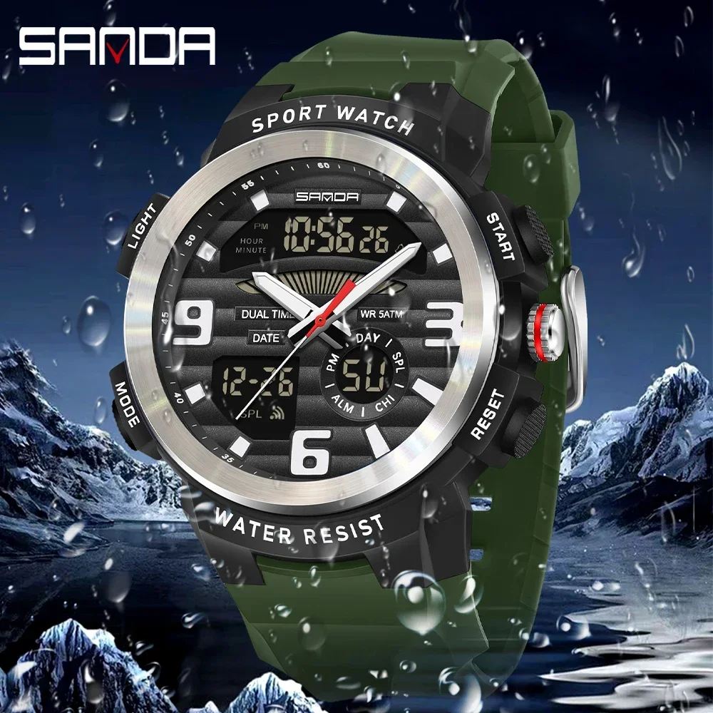 Rubber Strap Diver - Orologio Multifunzione SANDA per Uomo, Display