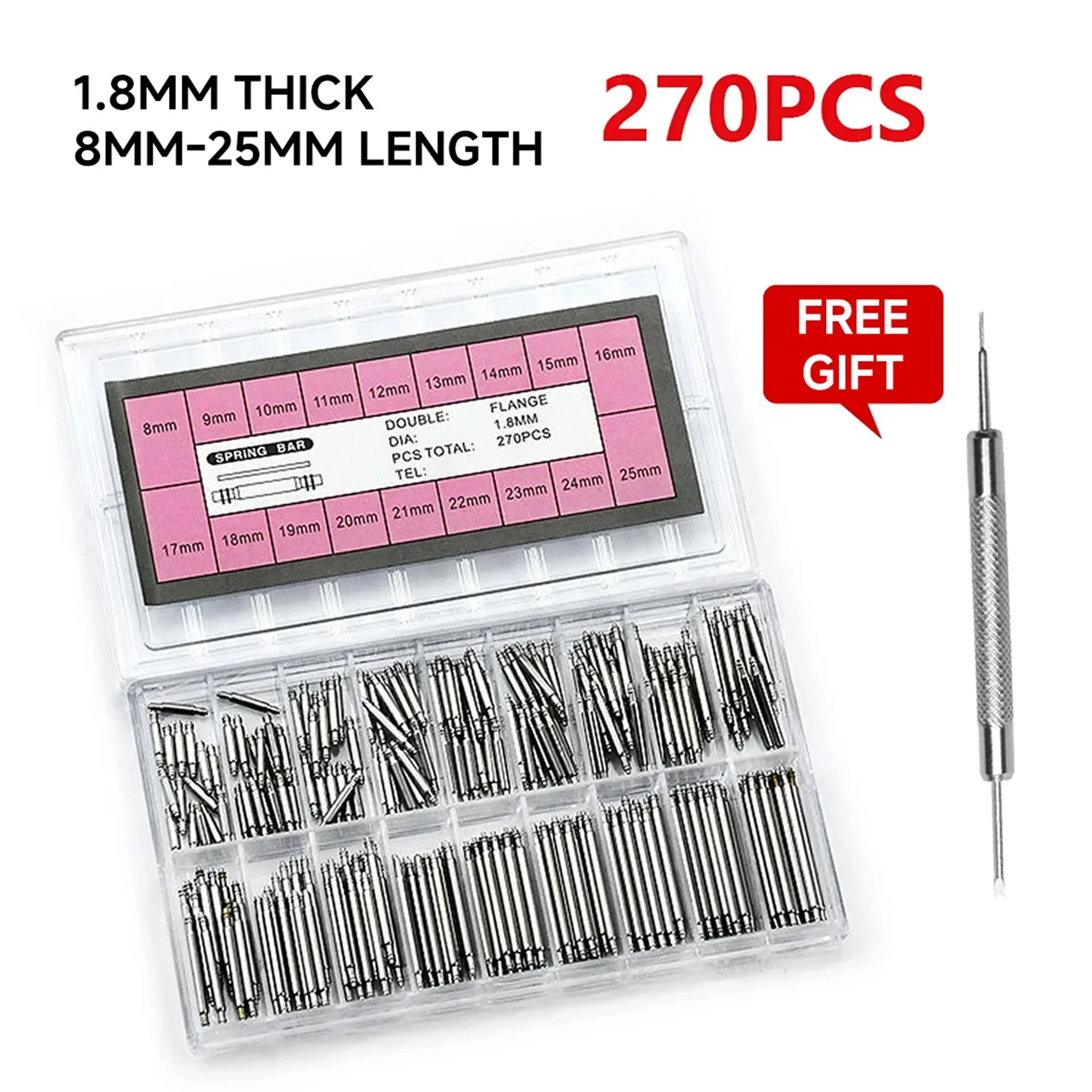 270 pz/set Barre a Molla in Ac - Spring Bar Tool Set recensione e prezzo