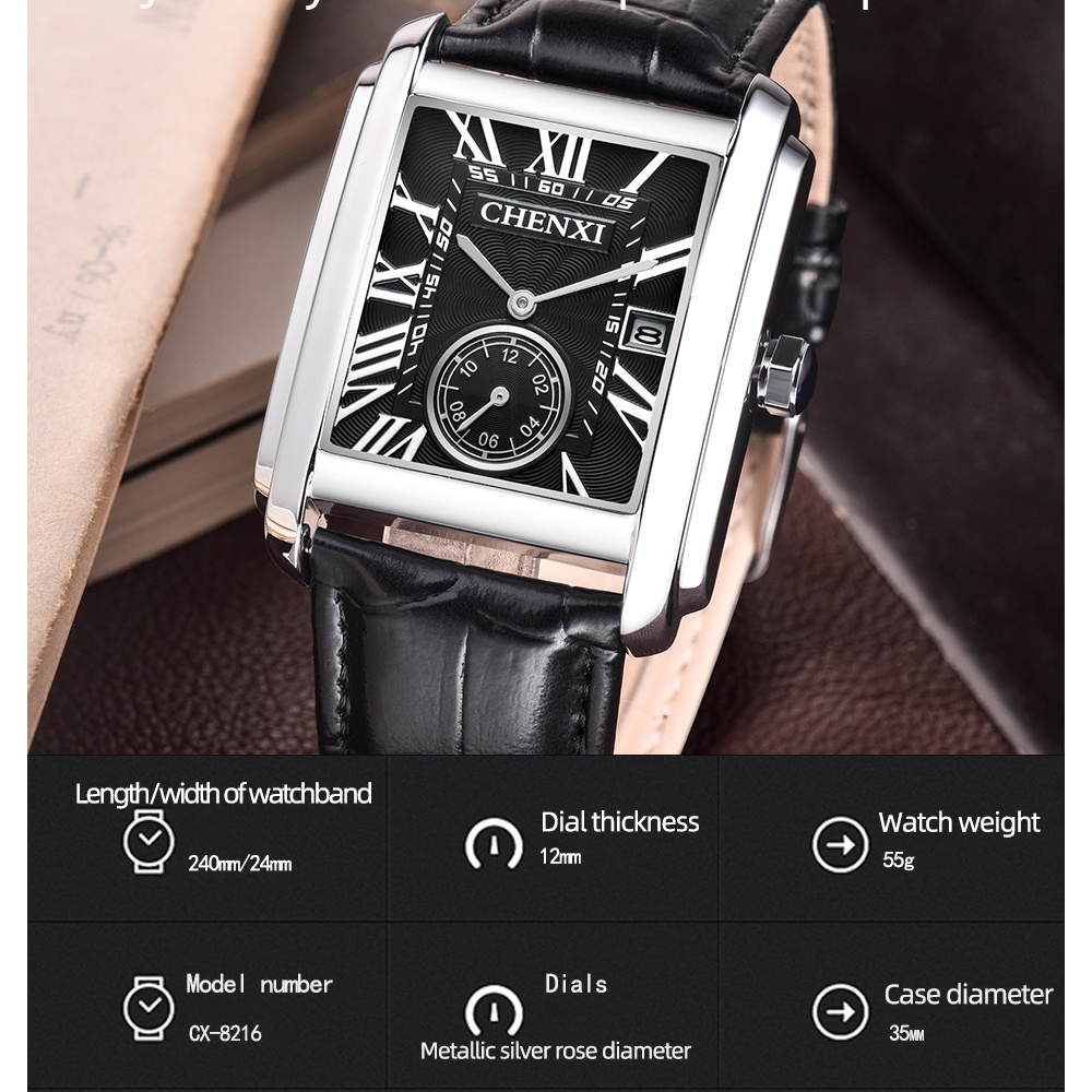 CHENXI 8216 Orologi da polso c - Leather Watch Band Men recensione e prezzo
