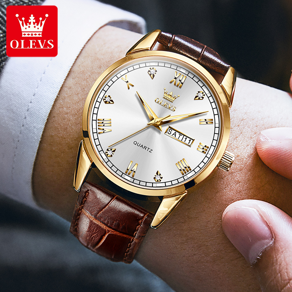 OLEVS 6896 Orologio al quarzo  - Leather Watch Band Men recensione e prezzo